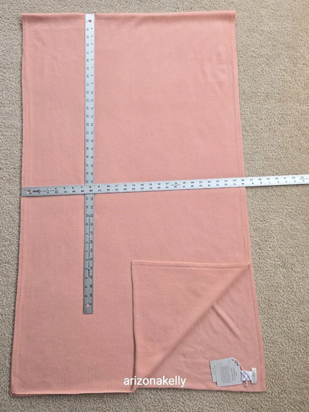 NWT Garnet Hill Cashmere Scarf Pink Knit - Picture 6 of 16